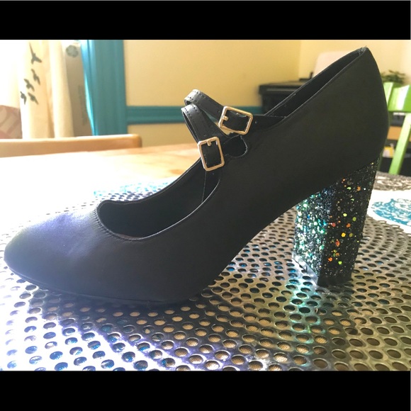 Glitter encrusted chunky heels - Picture 1 of 2